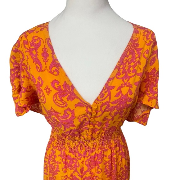 Dresses & Skirts - Tropical Sz Small. Lightweight high-low Dress. Elastic Waist. Vibrant Colors.